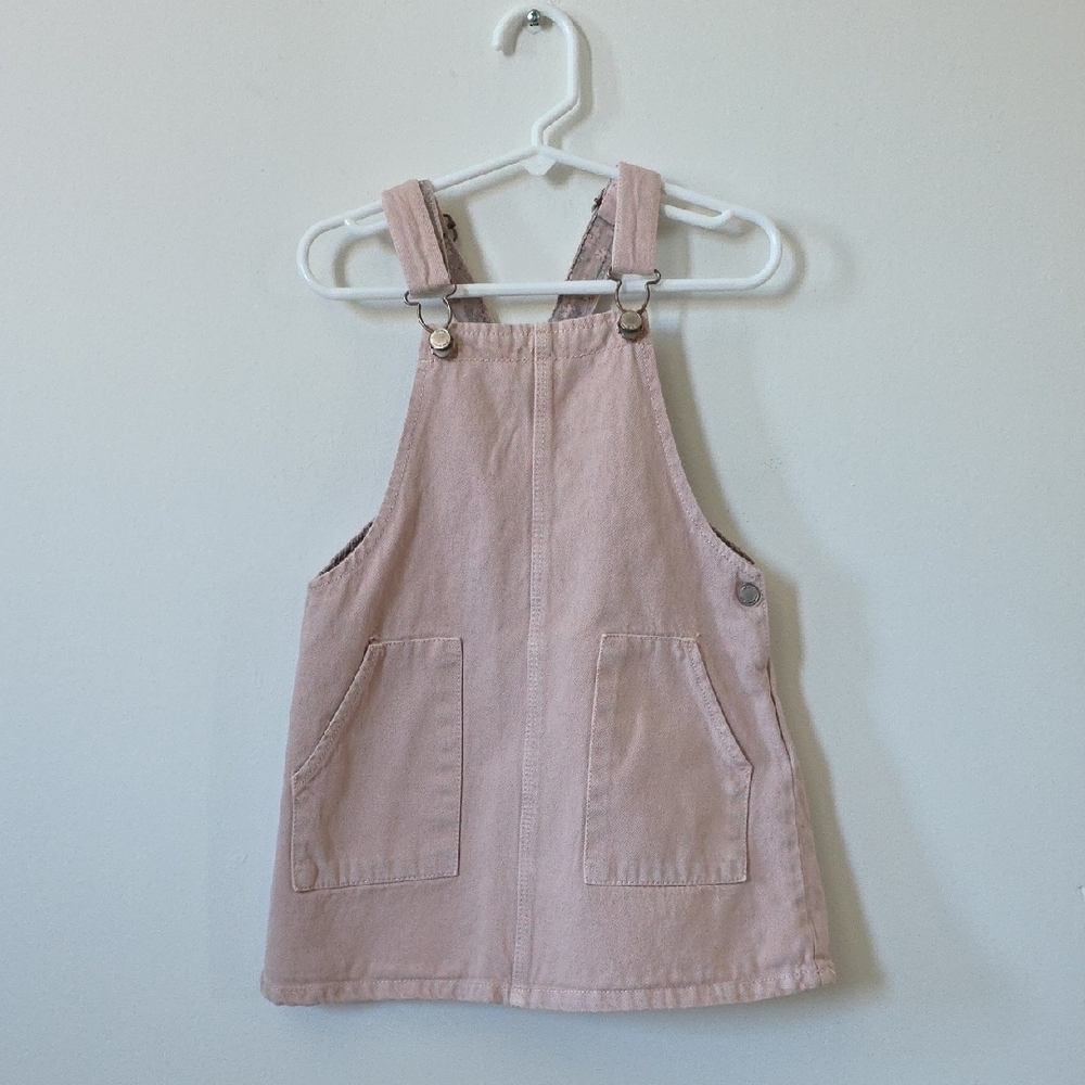 Zara Light Pink Denim Kids Pinafore, 4/5Y